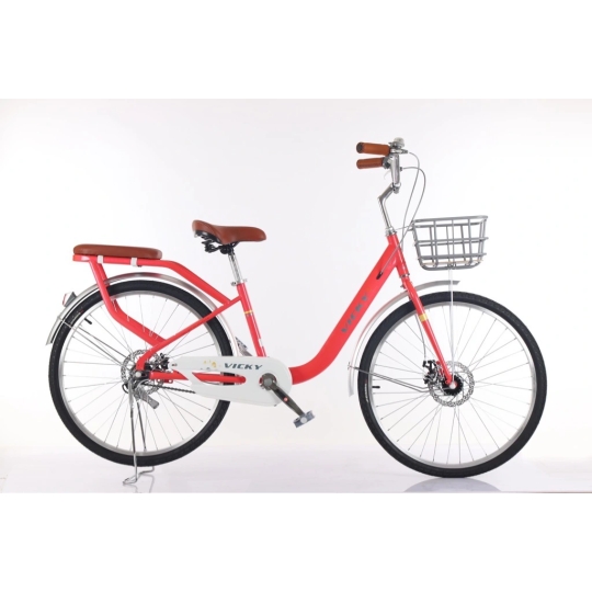 Xe mini đĩa phanh bánh 26 VICKY - mã YG26 (đỏ hồng)